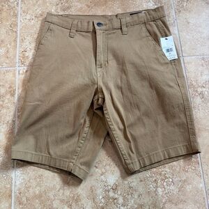 Volcom Men's Chino Shorts Tan Size 28 NWT Flat Front 9” Inseam